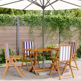 Maison Chic Nastavljivi vrtni stoli - Stol za vrt 4 kosi modro in belo blago in trden les JS112, (21877193) | Shoptok.si