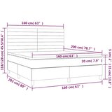  box spring s madracem LED svjetlosivi 160x200 cm tkanina | shoptok.hr