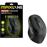 Maxline Bežični optički miš E-WM118, 2,4 GHz i Bluetooth, crni Cijene