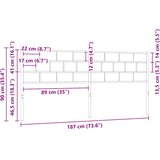  Metalno zamjensko uzglavlje bijelo 180 cm | shoptok.hr