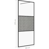 Pregrada za tuširanje s prozirnim staklom ESG 80 x 195 cm crna | shoptok.hr