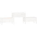 Maison Chic Visoka greda - Greda - Cvetlični Lonec bela 245,5x44x75 cm trdna borovina, (21789905) | Shoptok.si