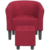 Fotelja s tabureom crvena boja vina od tkanine | shoptok.hr