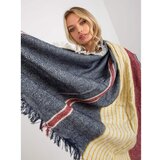 Fashion Hunters Navy and red patterned winter scarf with wool Cene