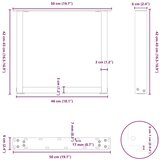 vidaXL Noge za klubsko mizico v obliki črke U, 2 kosa, naravno jeklo, 50 x (42-43) cm, jeklo | Shoptok.si