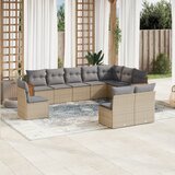 vidaXL 10-dijelni set vrtnih sofa s jastucima bež od poliratana | shoptok.hr