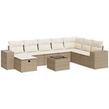 Maison Chic Seti vrtnega pohištva - Vrtna garnitura 9-delna z blazinami bež poli ratan, (21797043) | Shoptok.si