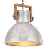 vidaXL Industrijska viseča svetilka 25 W srebrna okrogla 40 cm E27, (20756344) | Shoptok.si