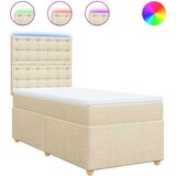  Krevet s oprugama i madracem krem 100 x 200 cm od tkanine | shoptok.hr