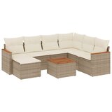  8-dijelni set vrtnih sofa od poliratana s jastucima bež | shoptok.hr