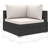 Poli 10-dijelna vrtna garnitura od poliratana s jastucima crna | shoptok.hr
