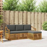  Set vanjskih sofa 4 kom. Prirodna i antracit Bijela 185,5 x 122,5 x 73 cm | shoptok.hr