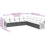 vidaXL 9-dijelni set vrtnih sofa s jastucima crni od poliratana | shoptok.hr