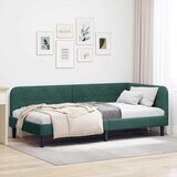  Kutni okvir kreveta Tamnozelena 90 x 200 cm Baršun | shoptok.hr
