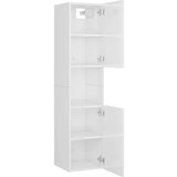 vidaXL Kopalniška omarica visok sijaj bela 30x30x130 cm iverna plošča | Shoptok.si
