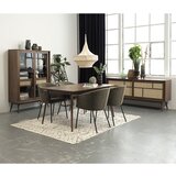 Unique Furniture Tamno smeđa niska komoda u dekoru hrasta s kliznim vratima 180x80 cm Barrali – | shoptok.hr