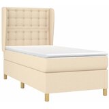  Krevet s oprugama i madracem krem 100 x 200 cm od tkanine | shoptok.hr