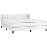  Box spring postelja z vzmetnico bel 160x200 cm umetno usnje, (20892993) | Shoptok.si