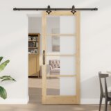  Klizna vrata s hardware setom 'ORKDAL' čvrsto drvo i staklo | shoptok.hr