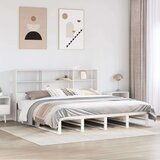  Krevet s regalom za knjige bez madraca bijeli 200x200cm od drva | shoptok.hr