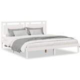Maison Chic Daljši Posteljni Okvir - Dvoposteljna postelja brez vzmetnice bel 200x220 cm trden les, (22082651) | Shoptok.si