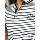 DStreet Koszulka męska polo w paski biała | Shoptok.si