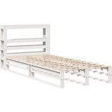 vidaXL Posteljni okvir z vzglavjem bel 75x190 cm trdna borovina, (21321911) | Shoptok.si