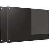 vidaXL Zaščita za kuhinjo Črna 90 x 60 x 0.8 cm kaljeno steklo | Shoptok.si