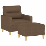 Fotelja s tabureom smeđa 60 cm od tkanine | Eponuda.com