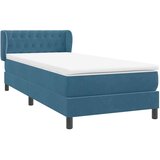 Box spring postelja z vzmetnico temno modra 80x210 cm žamet, (21792809) | Shoptok.si