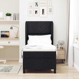  Krevet s opruga kutije s uzglavljem Crna 80 x 200 cm tkanina | shoptok.hr