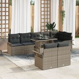 vidaXL Vrtni Sofa Set Set od 9 Siva Ratan Vrtni Stolovi Pravokutni Cijene