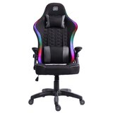 BIT FORCE HYPNOSIS RGB-2D igraća stolica s potpornim jastučićima, PU koža, 2D naslon za ruke, nosivost 130kg, crna | shoptok.hr