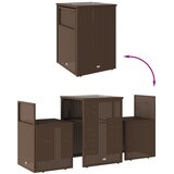  3-dijelni bistro set s jastucima smeđi od poliratana | shoptok.hr