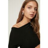 Trendyol black asymmetrical collar knitted body Cene