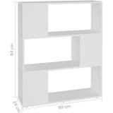 Ormarić za knjige / sobna pregrada bijeli 80x24x94 cm drvena | shoptok.hr