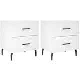 Maison Chic Dvo delni komplet Nočne omarice - Nočne mize bela 40x35x47,5 cm inženirski les, (21690398) | Shoptok.si