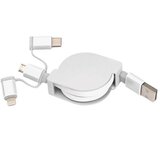Kabel ZA PUNJENJE UVLAČNI USB SA 3 KONEKTORA MACMA 2165206 BIJELI | shoptok.hr