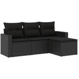  4-dijelni set vrtnih sofa od poliratana s jastucima crni | shoptok.hr
