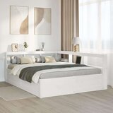  Knjižna postelja brez vzmetnice bela 150x200 cm trdna borovina, (21791631) | Shoptok.si