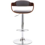 Furnova Barski stolček vezan les in sivo blago, (21948880) | Shoptok.si