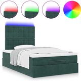vidaXL Otomanski krevet s madracima&amp LED tamnozeleni 120x200cm baršun Cijene
