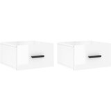 Maison Chic Stenski Dvo delni komplet Nočne omarice - Nočne mize visok sijaj bele 35x35x20 cm, (21690038) | Shoptok.si