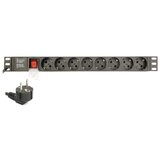 Gembird EG-PDU-014 Produzni kabl sa zastitom 8 uticnica 16A, PDU 1U, aluminium, 3m Cene