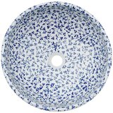 Nadgradni umivaonik bijelo-plavi okrugli Φ 41 x 14 cm keramički | shoptok.hr