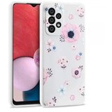 Onasi silikonski ovitek za samsung galaxy A13 lte A135 - mat bel z rožicami Cene