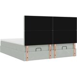vidaXL Otomanski posteljni okvir z vzmetnicami siv 160x200 cm žamet, (21610405) | Shoptok.si