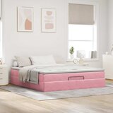  Otomanski krevet s madracem ružičasti 180x200 cm baršunasti | shoptok.hr