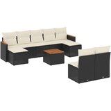 vidaXL 10-dijelni set vrtnih sofa s jastucima crni od poliratana | shoptok.hr