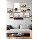 WALLXPERT Myk3026 Siyah Beyaz Multicolor Decorative Framed MDF Painting (8 Pieces) Cene